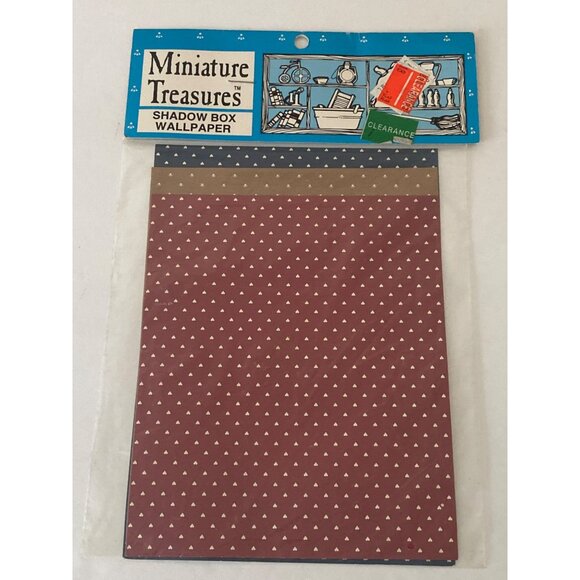 Doll House Miniature Treasures Wall Paper for Shadow Box Craft World VTG - Picture 3 of 8